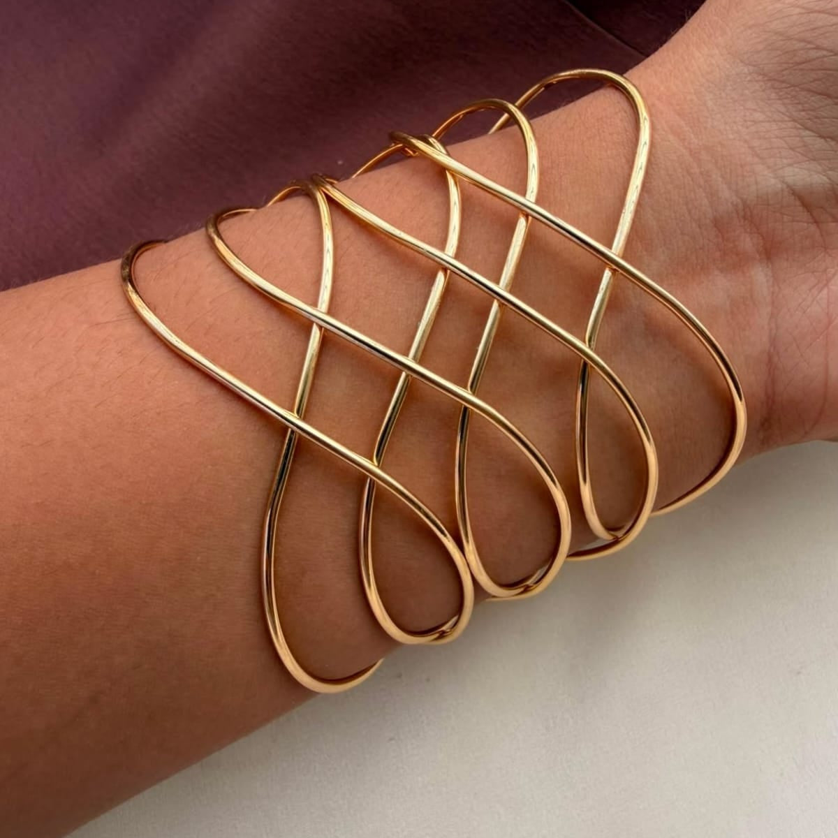 TFC Infinity Loop Gold Plated Bracelet Cuff