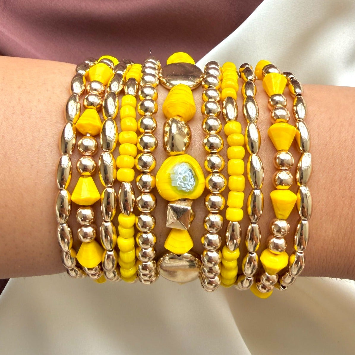 TFC Summer Yellow Gold Plated Bracelet (Set of 11)