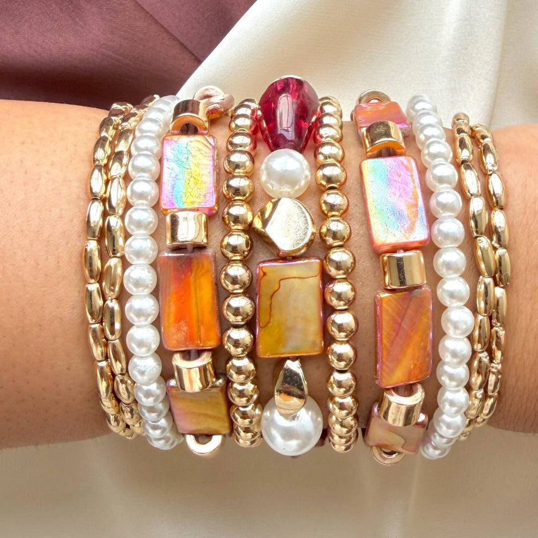 TFC Mix Colour Gold Plated Bracelet (Set of 11)