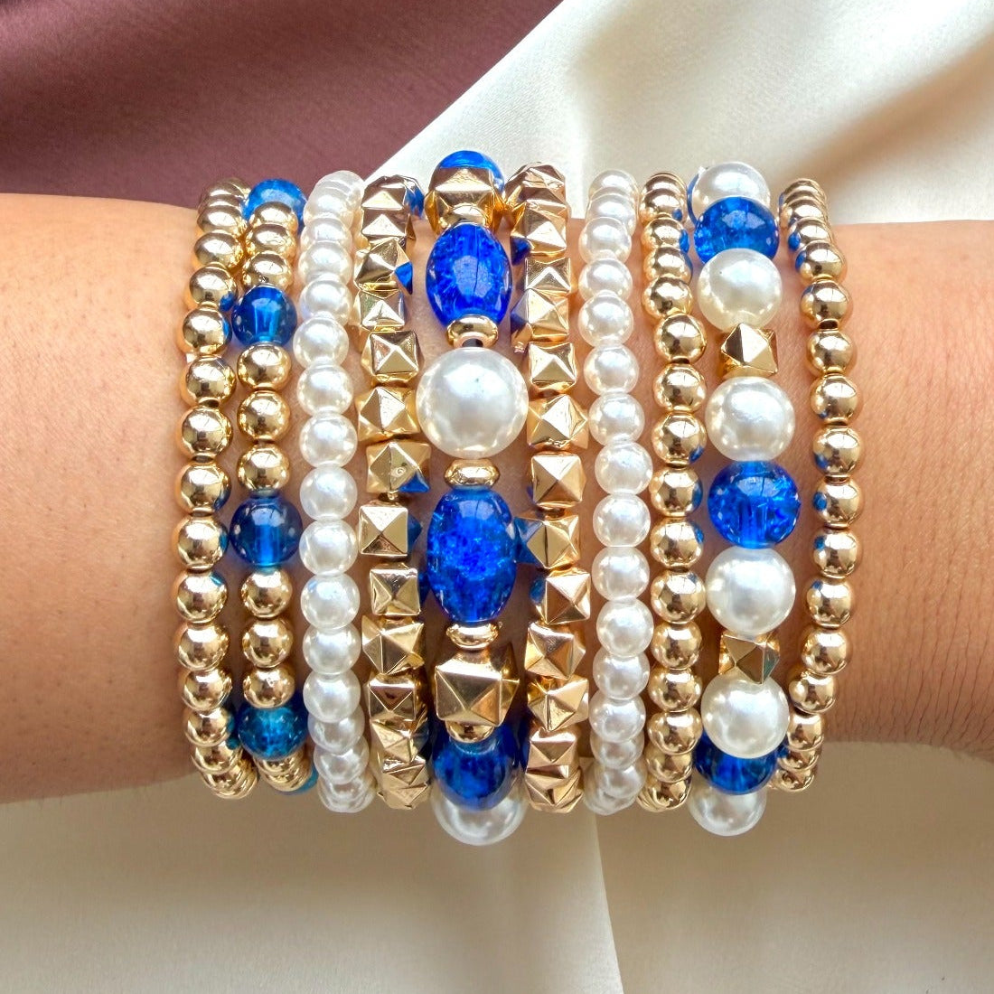 TFC Blue Collection Gold Plated Bracelet (Set of 10)