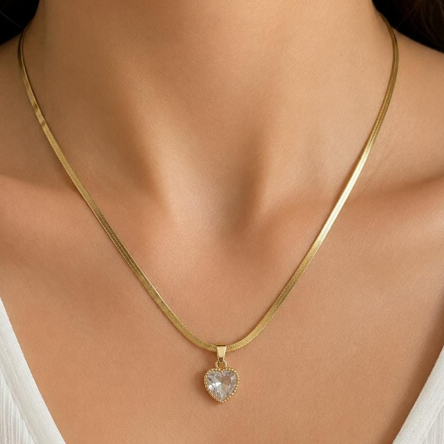 TFC Heart Spark Gold Plated Pendant Necklace