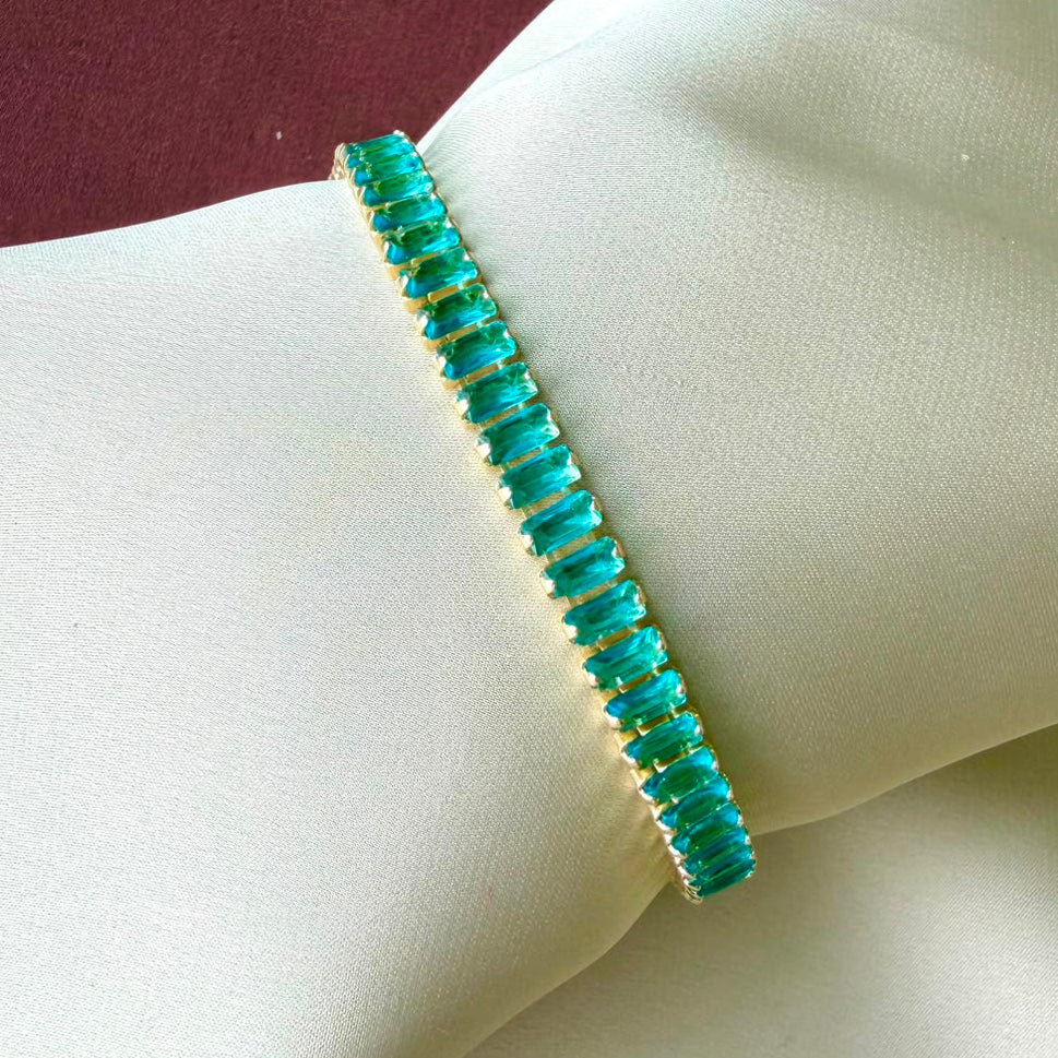 TFC Size 2.2 Gold Plated Blue Tennis Bracelet