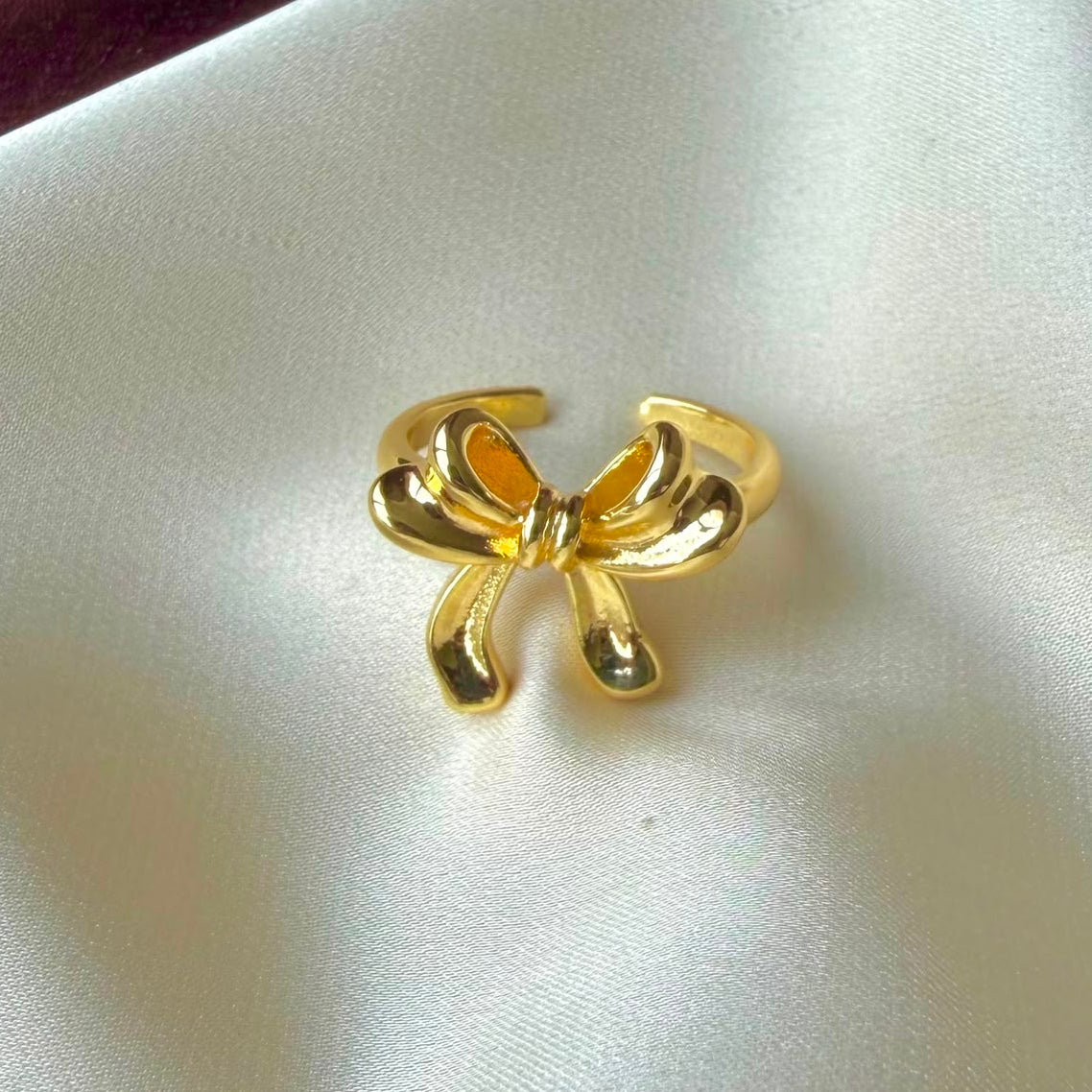 TFC Viora Bow Gold Plated Adjustable Ring