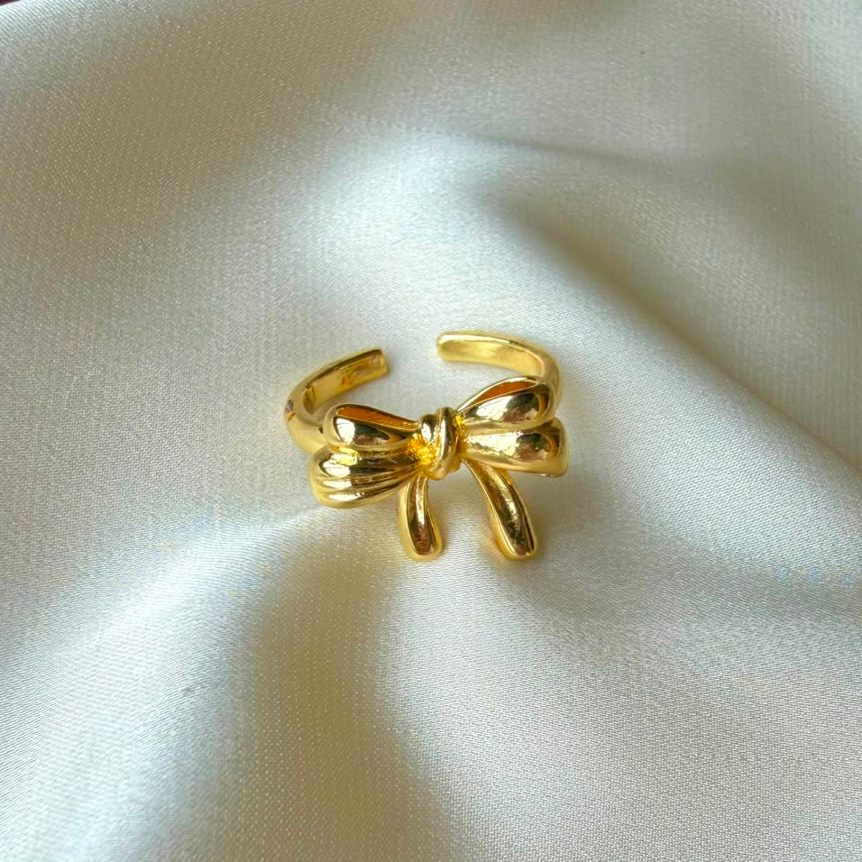 TFC Aurelia Bow Gold Plated Adjustable Ring