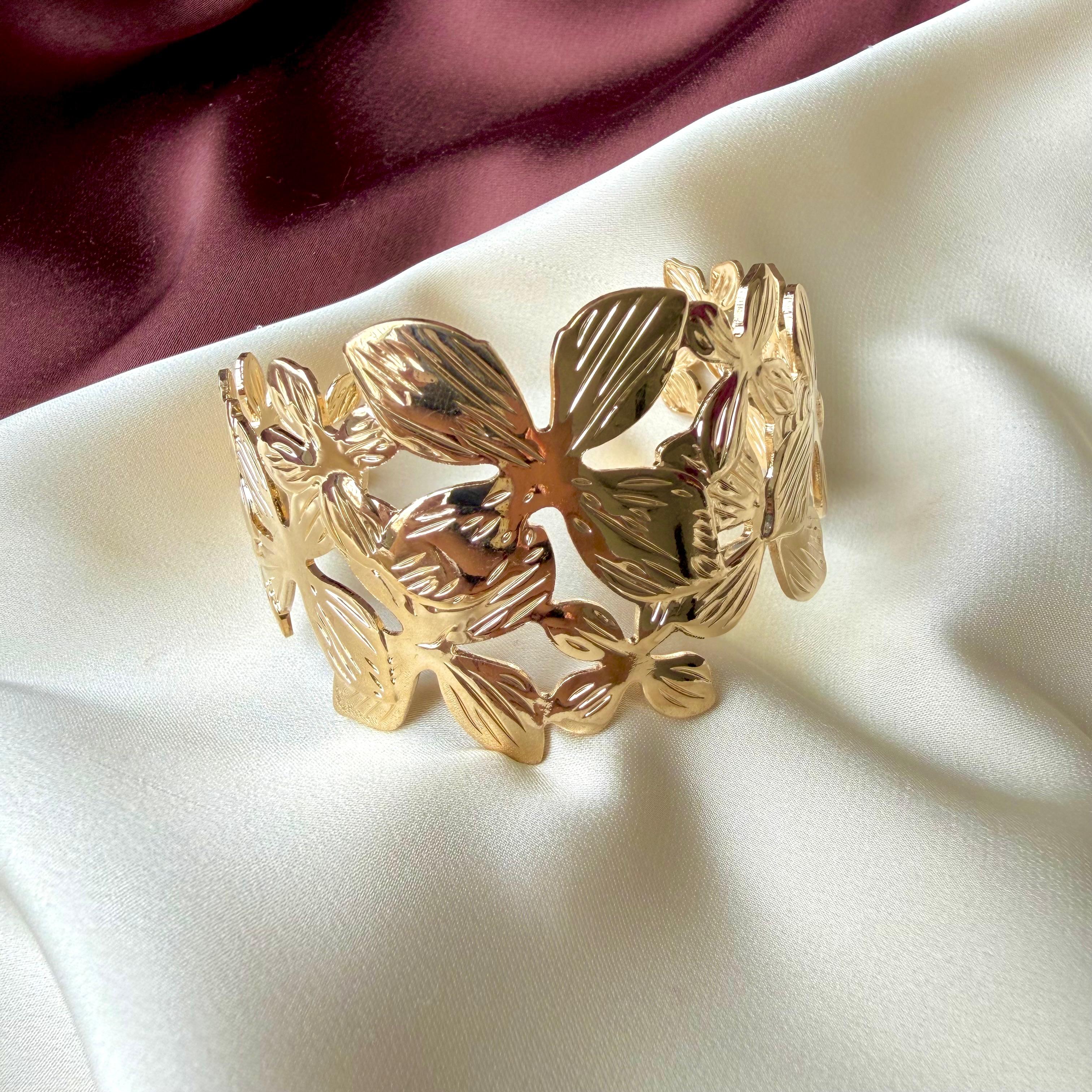 TFC Fairy Flower Gold Plated Adjustable Cuff