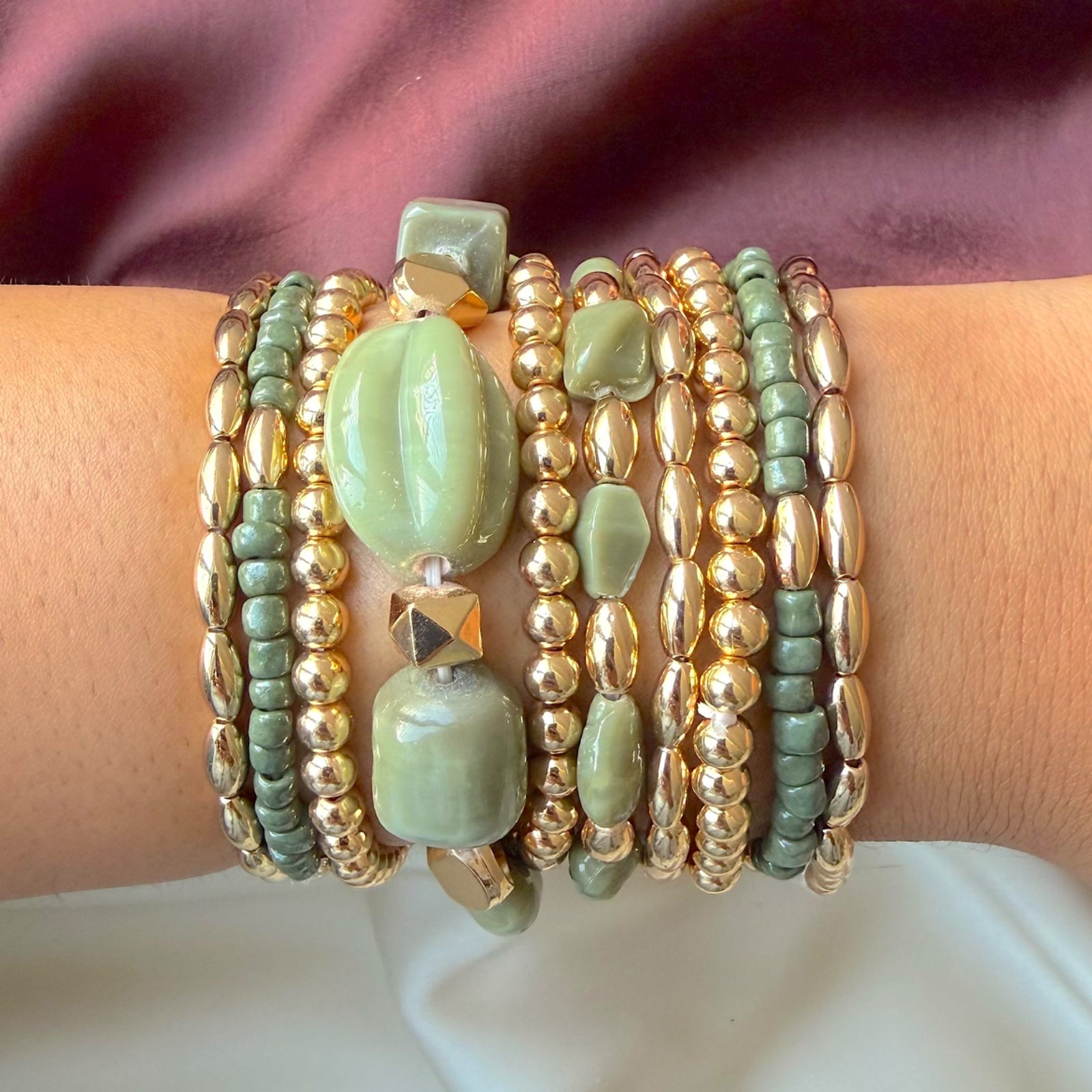 TFC Moonstone Gold Plated Bracelet (Set of 10)