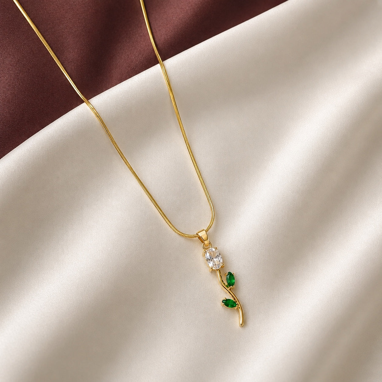 TFC Trendy Tulip Charm Gold Plated Necklace