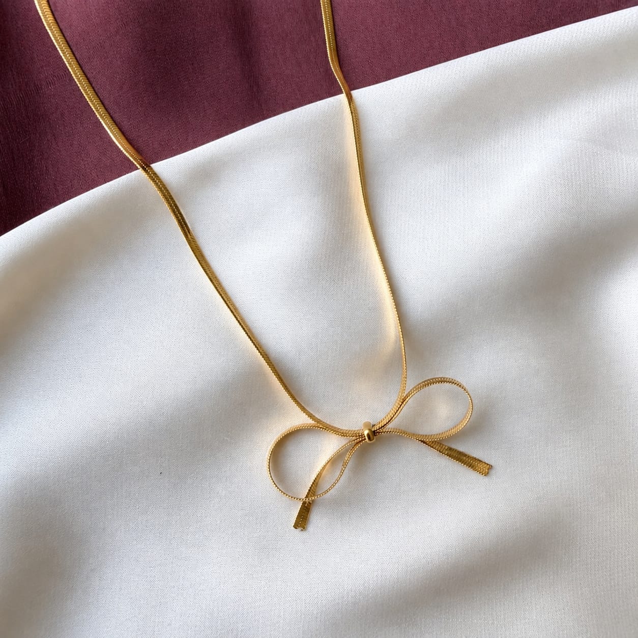 TFC Bow Lover Gold Plated Necklace
