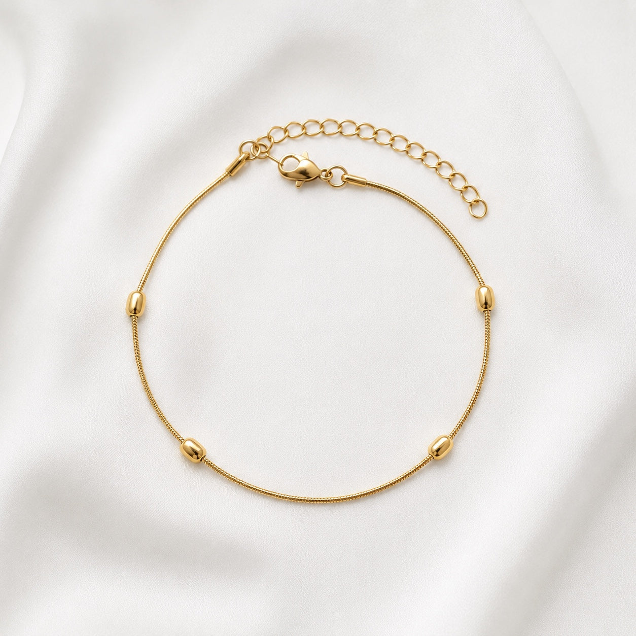 TFC Sleek Oval Bead Gold Plated Chain Bracelet