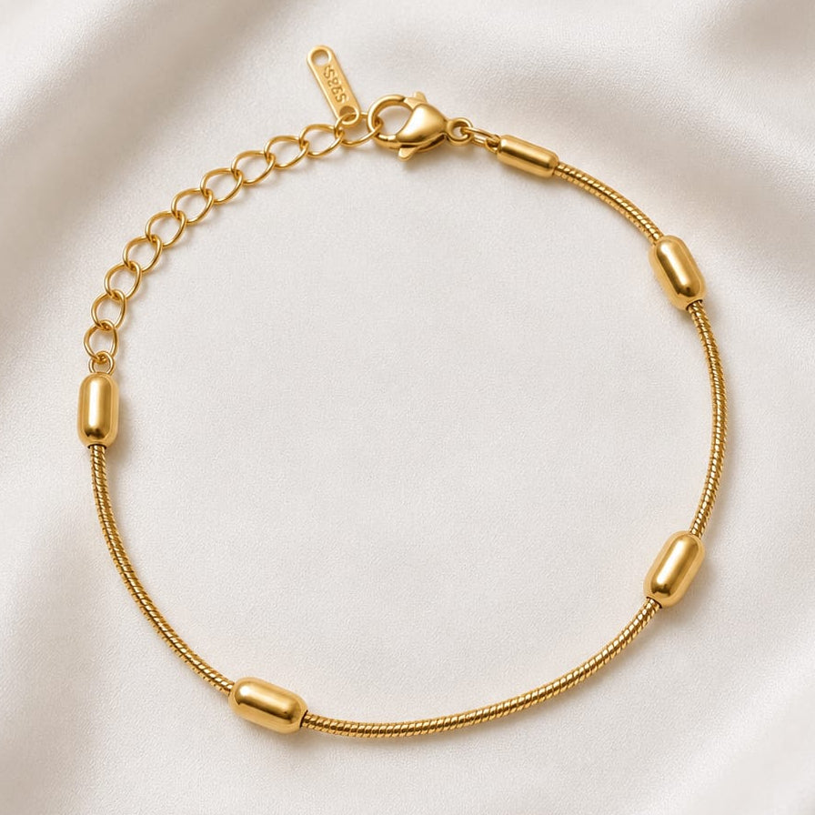 TFC Aria Bold Beaded Gold Plated Bracelet