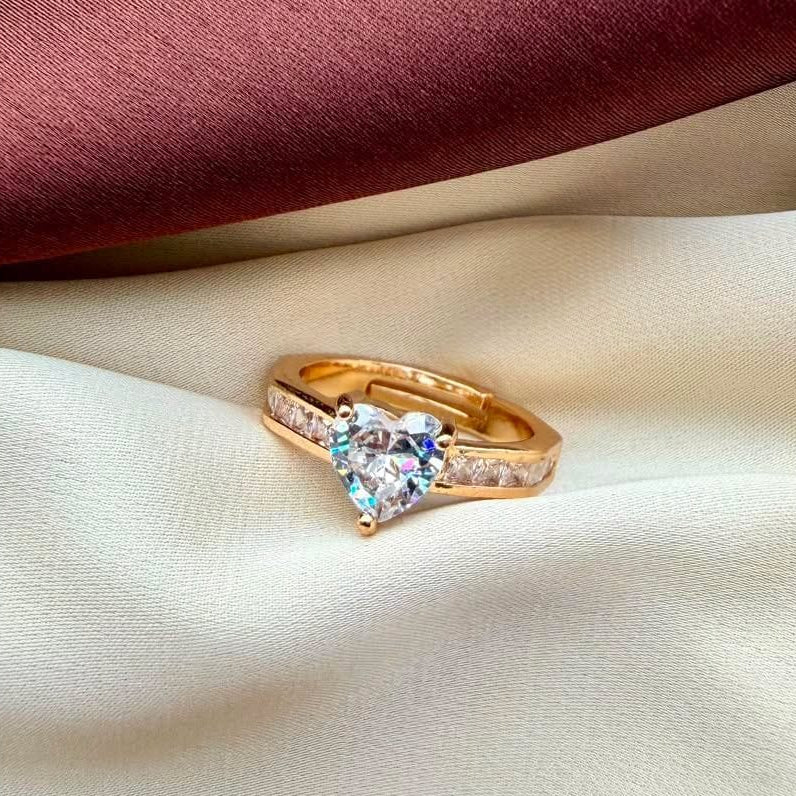 TFC Forever Spark Heart Gold Plated Adjustable Ring