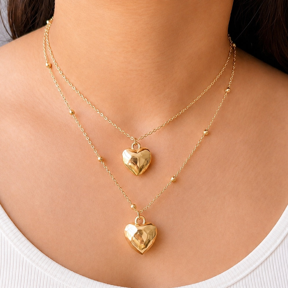 TFC Dual ZigZag Gold Plated Layrered Necklace