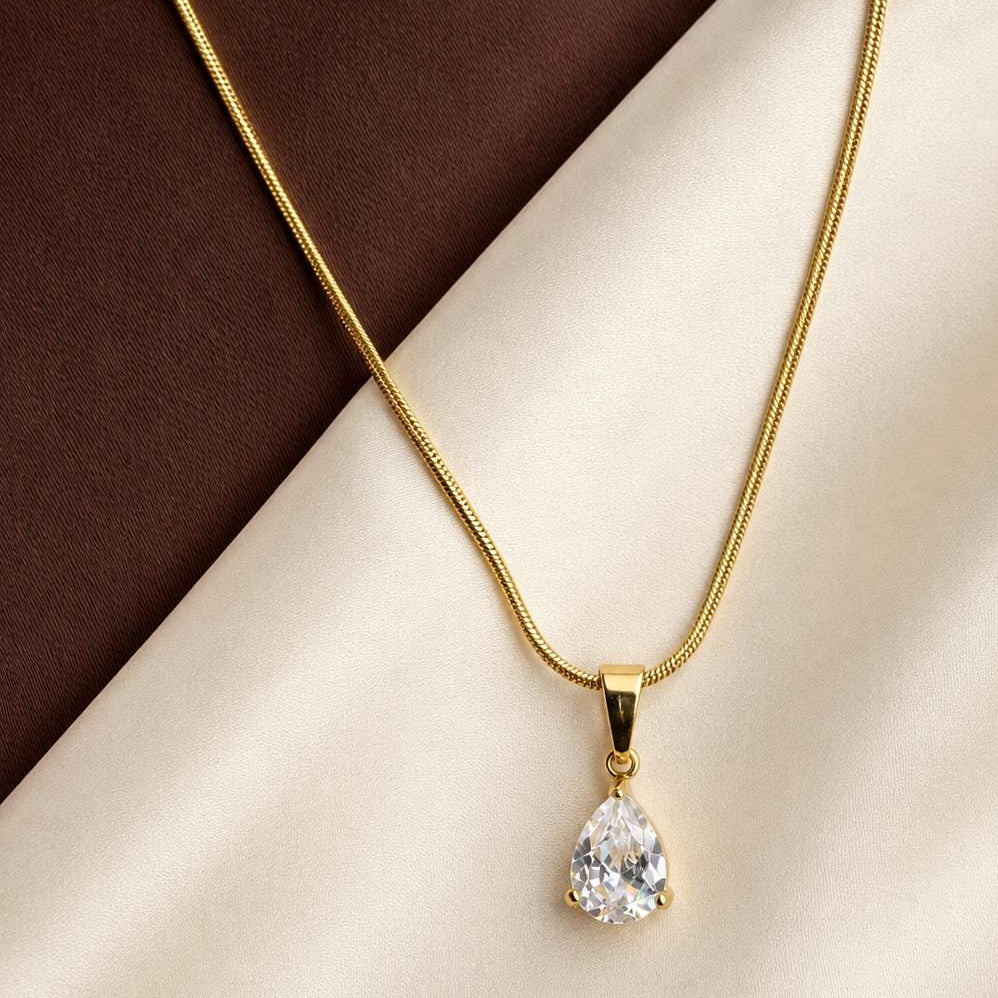TFC Mega Drop Gold Plated Pendant Necklace