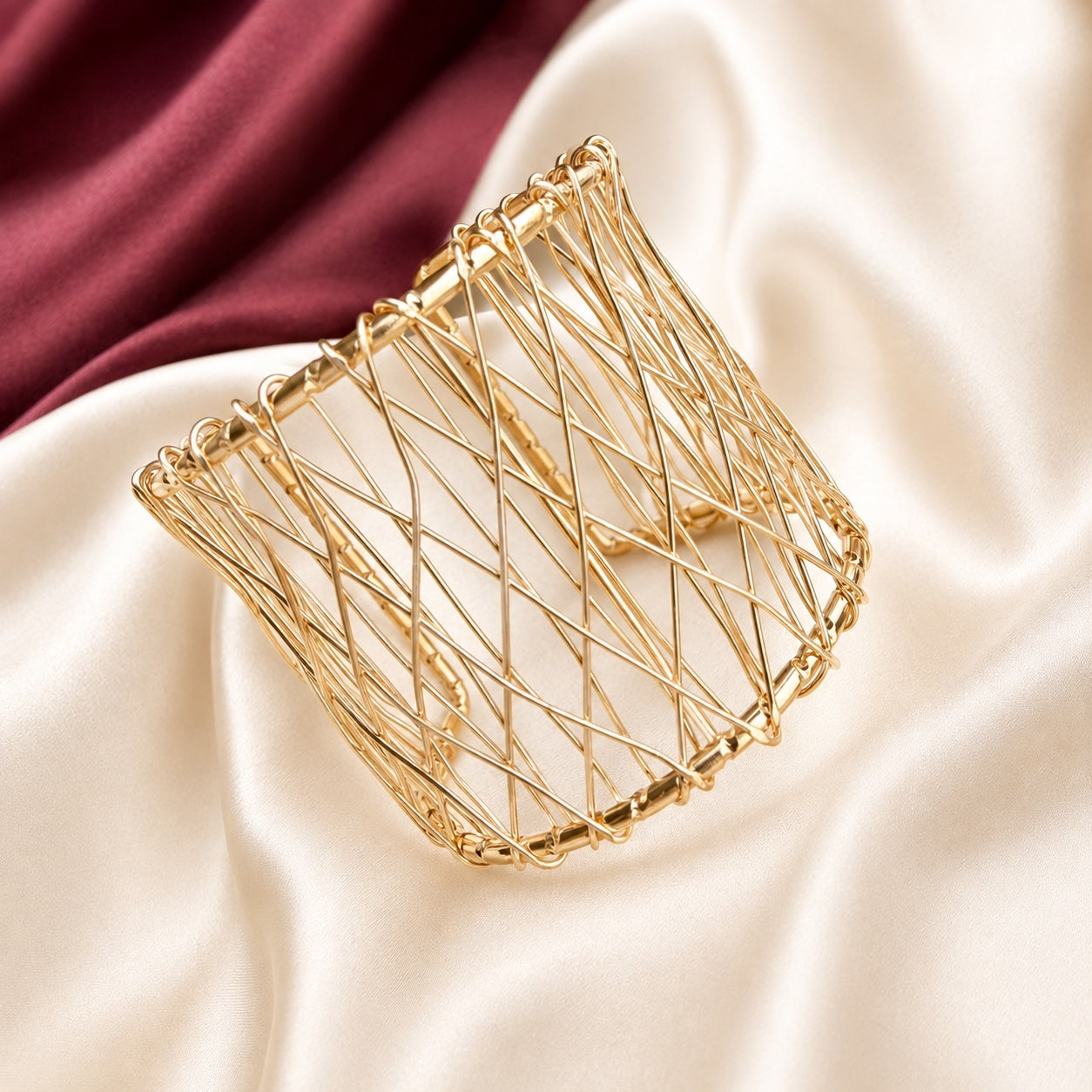 TFC Adjustable Coils Gold Plated Bracelet Cuff