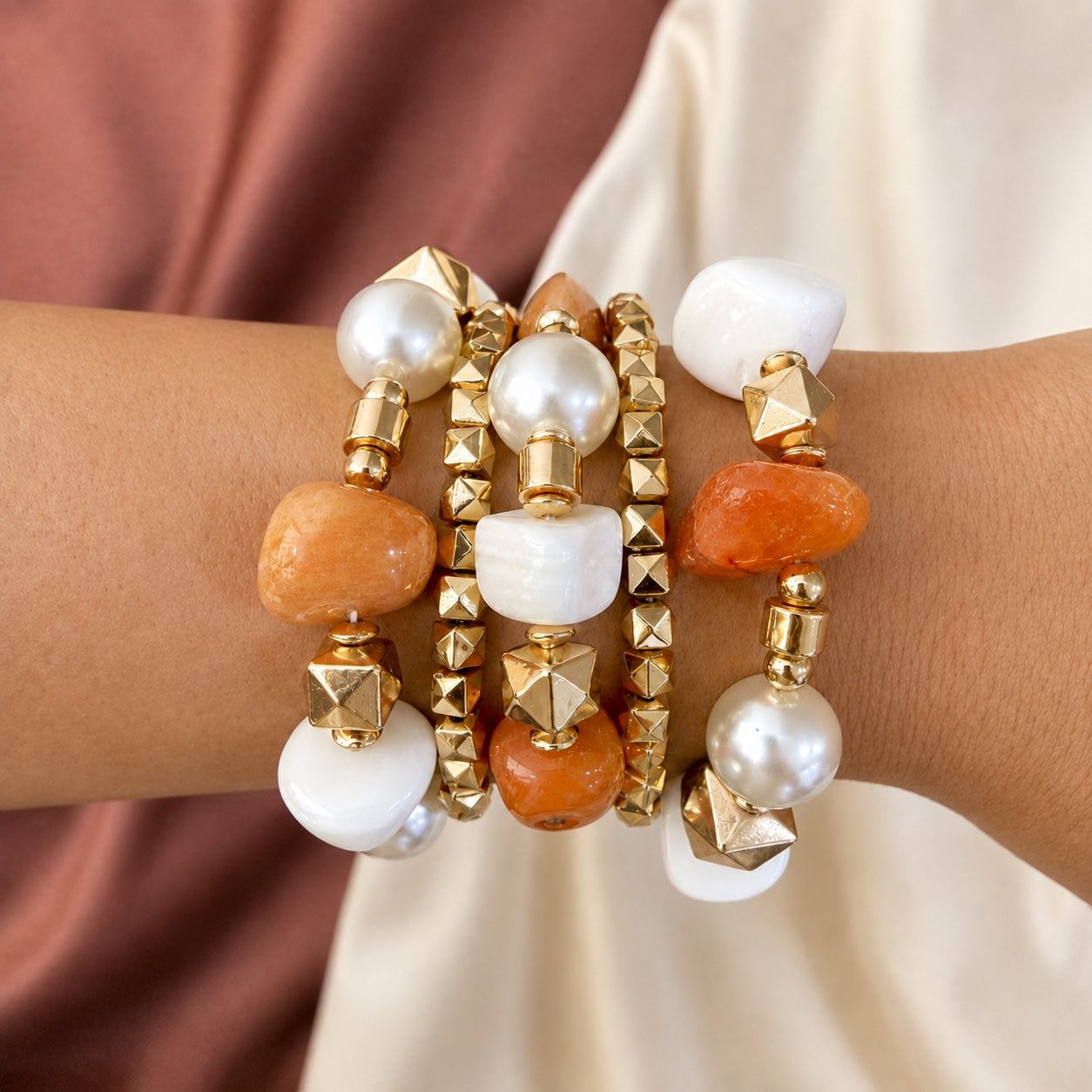 TFC Soft Nude Gold Plated Bracelet (Set of 4)