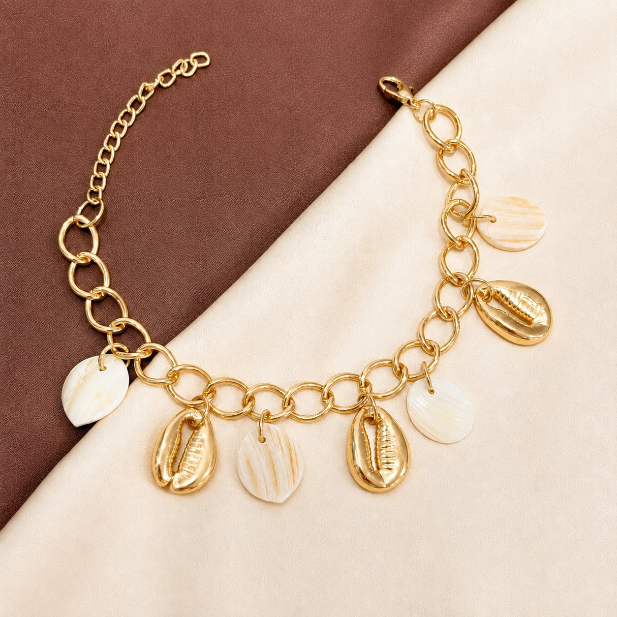 TFC Simple Coffee Gold Plated Chain Bracelet