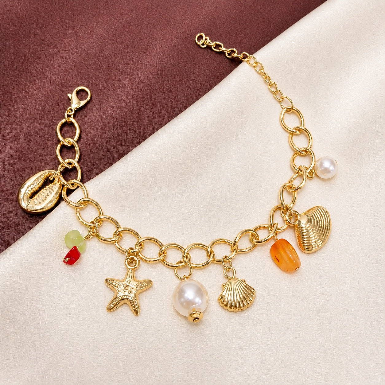 TFC Cherry Shore Gold Plated Chain Bracelet