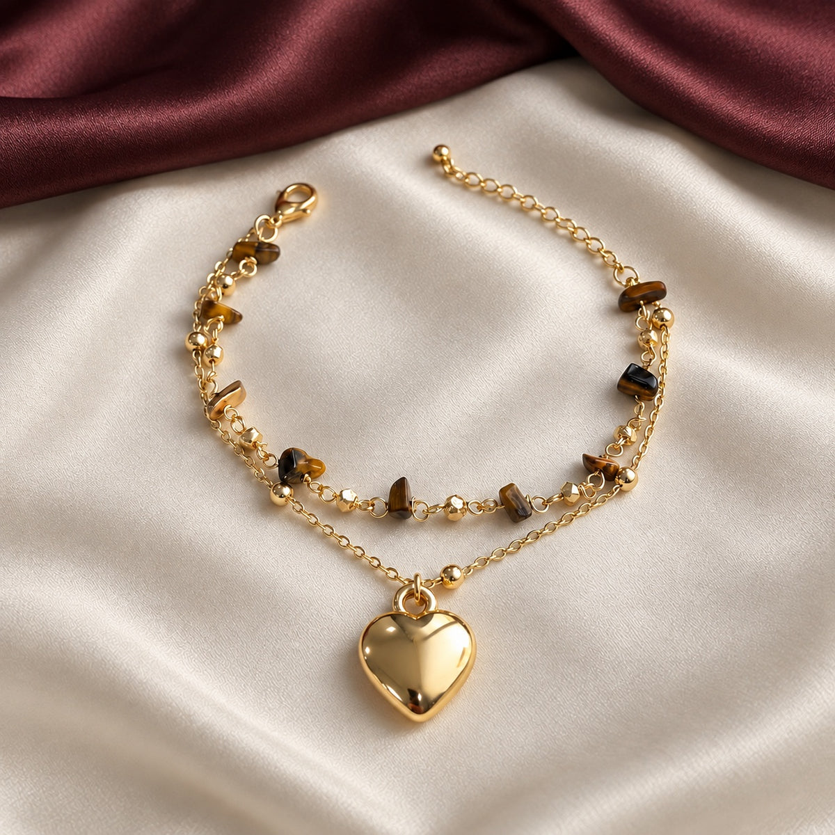 TFC Brown Shell Gold Plated Chain Bracelet