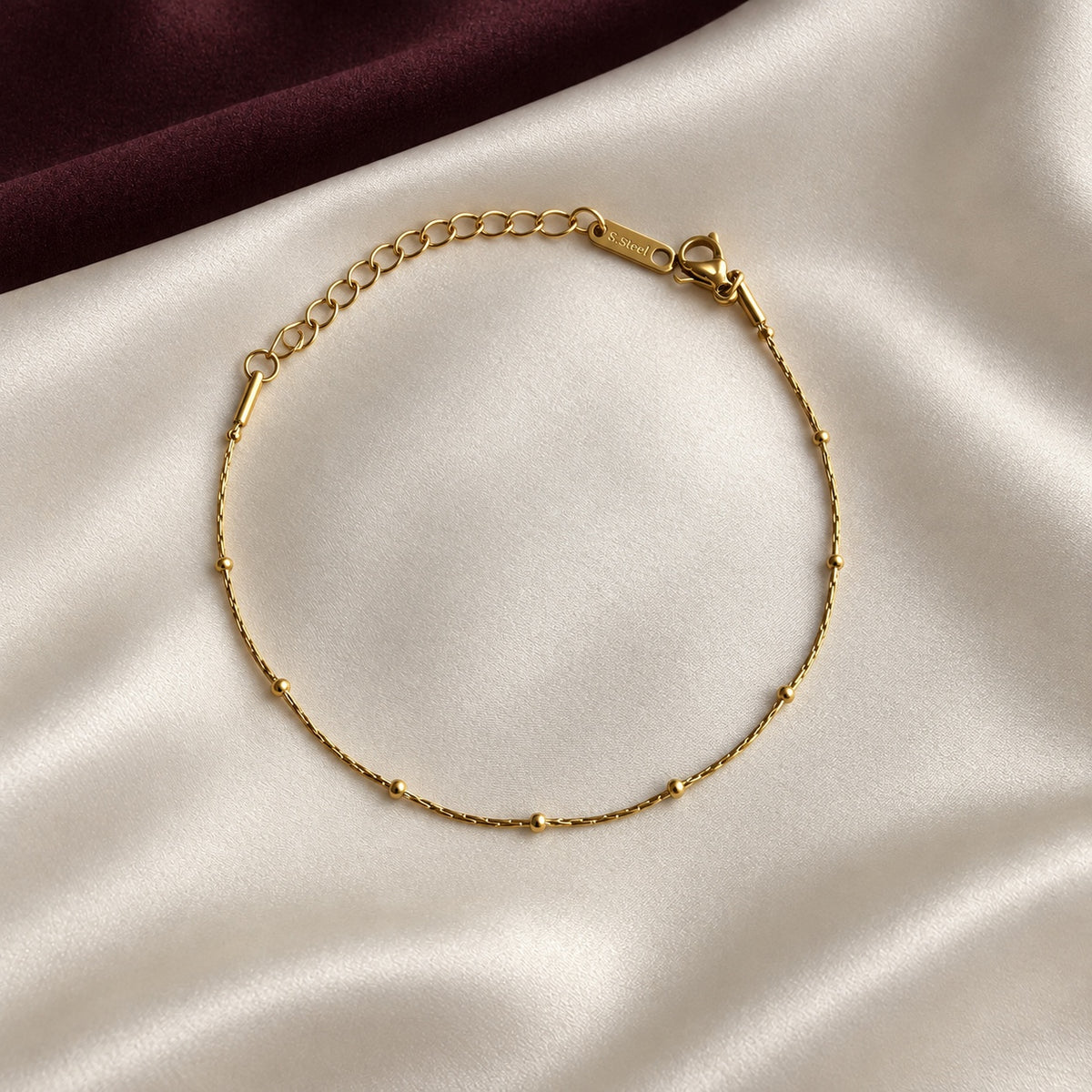 TFC Minimal Dot Gold Plated Chain Bracelet