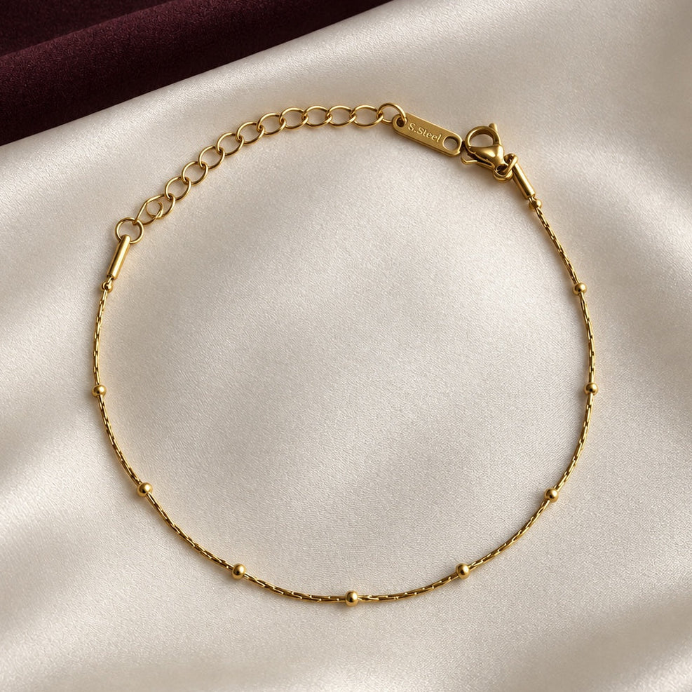 TFC Minimal Dot Gold Plated Chain Bracelet