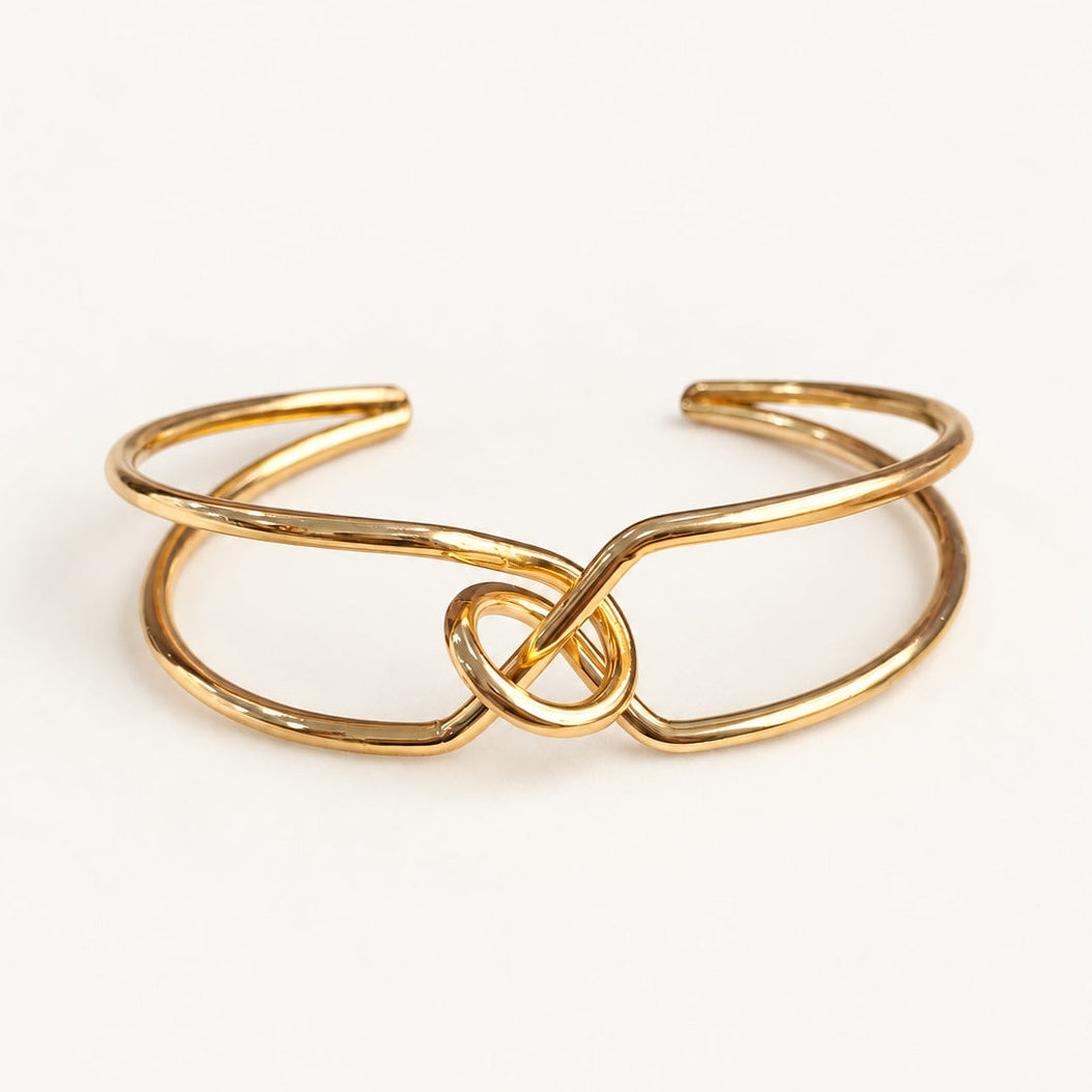 TFC Adjustable Metal Twist Gold Plated Bracelet Cuff