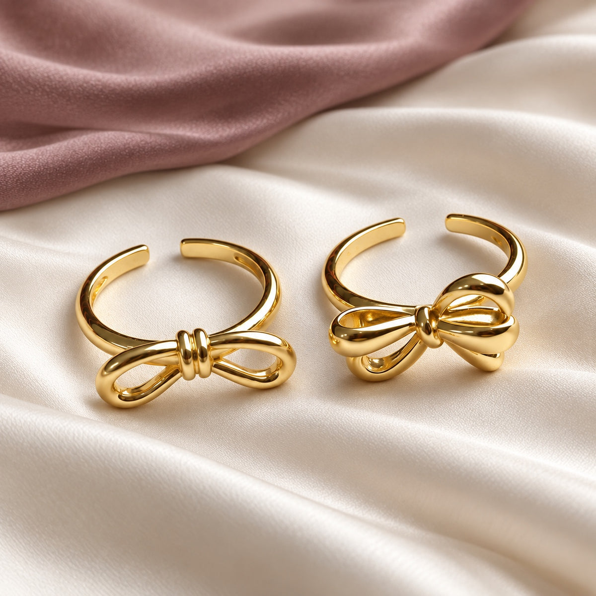 TFC Mini Bow Gold Plated Ring Combo Set