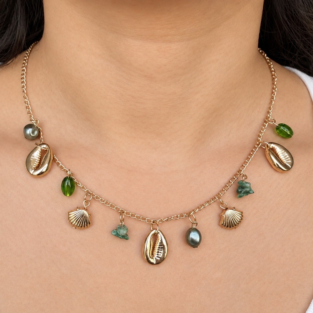 TFC Sea Breeze Charm Gold Plated Necklace