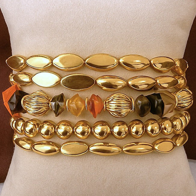 TFC Dazzling Uncut Gold Plated Bracelet (set of 5)
