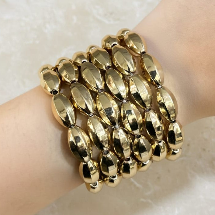 TFC Oval Bead Gold Plated Bracelet (set of 6)