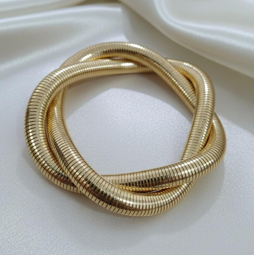 TFC Size 2.6 Star Twist Gold Plated Bangle