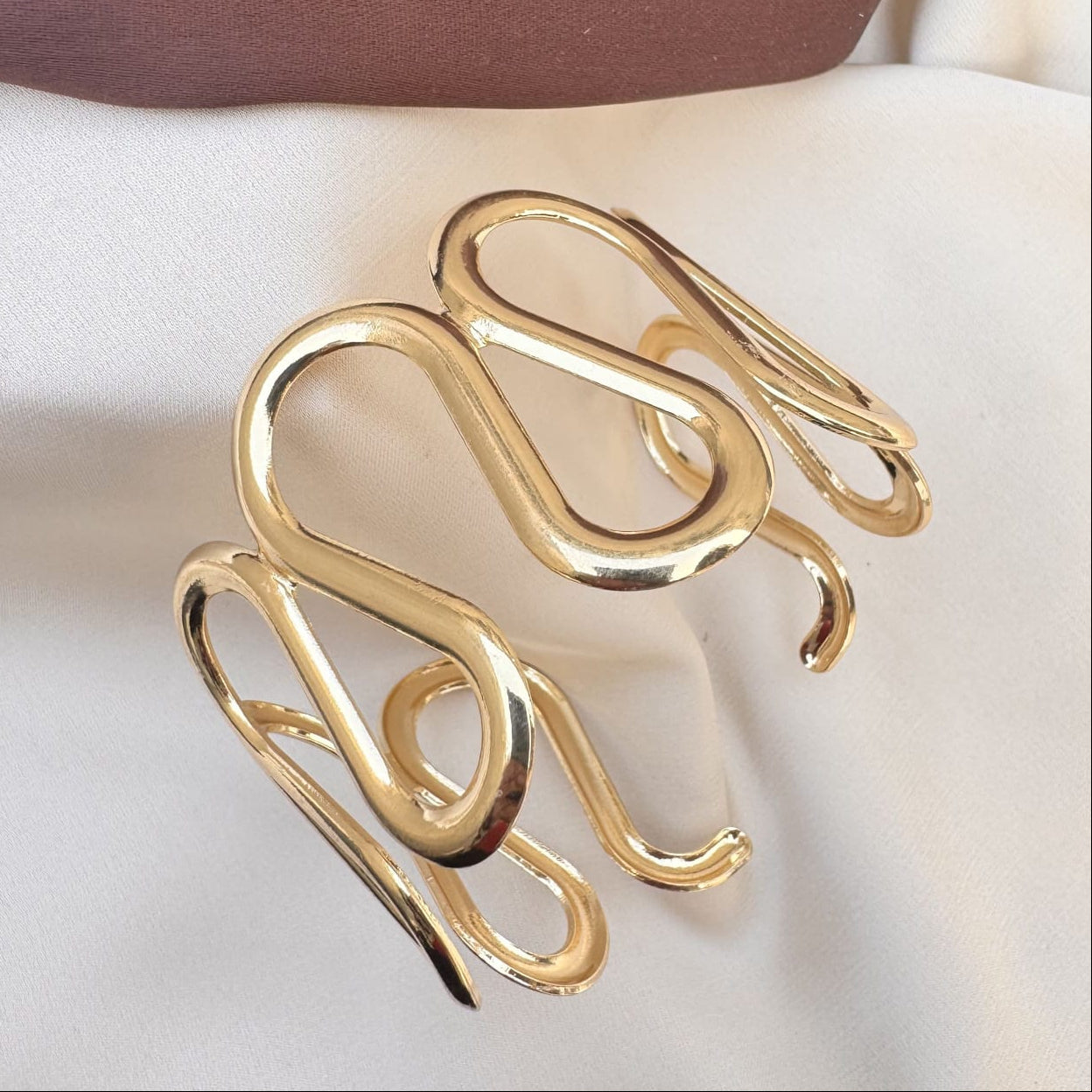 TFC Adjustable ZigZag Gold Plated Cuff Bracelet