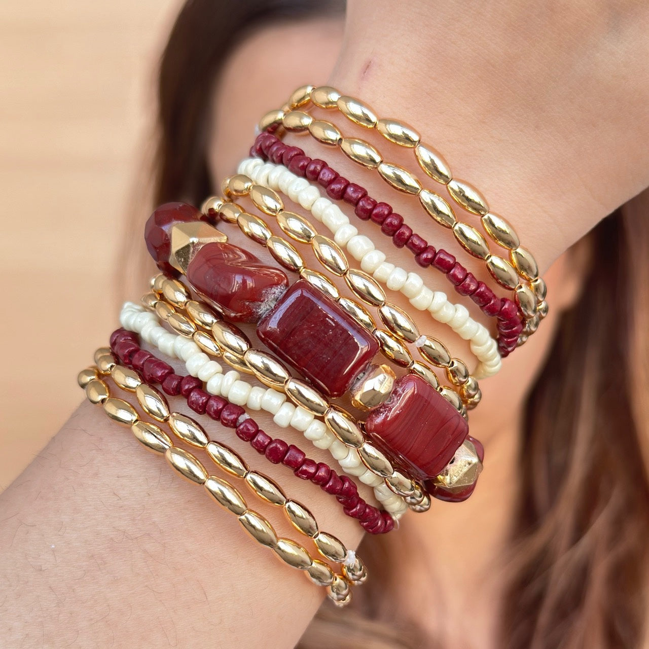 TFC Ruby Radiance Gold Plated Bracelet ( Set of 13 )