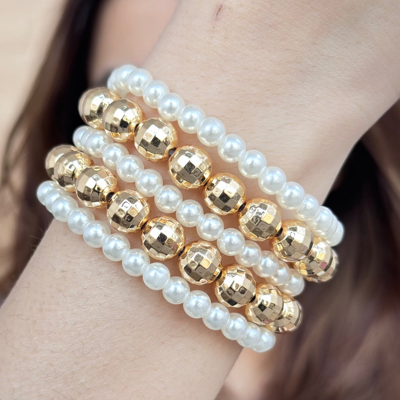 TFC Mini Pearl Origami Gold Plated Bracelet