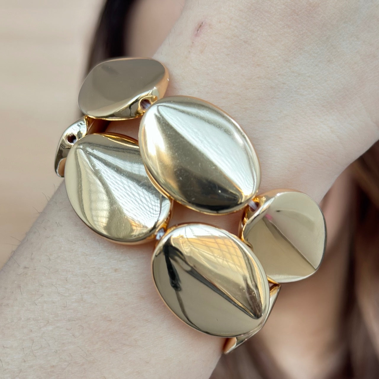 TFC Flat Beaded Gold Plated Bracelet (set of 2)