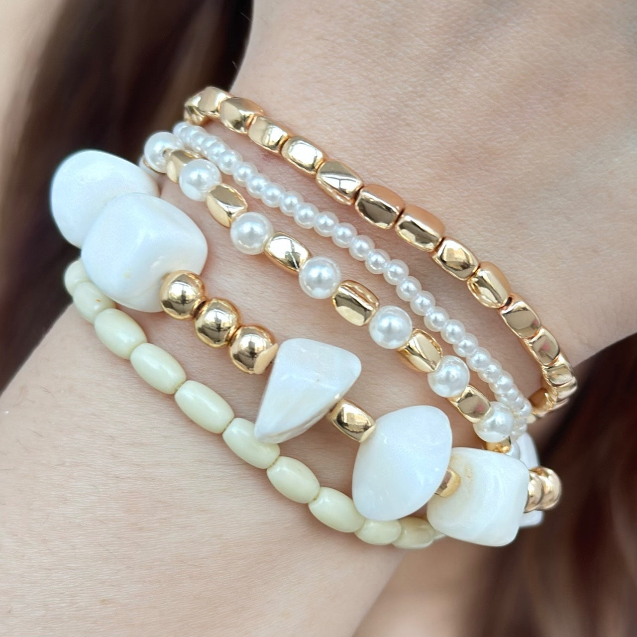 TFC Whitish Gold Plated Bracelet (set of 5)