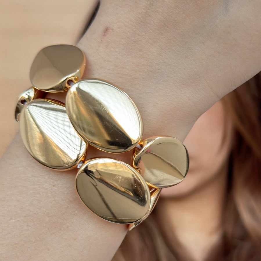 TFC Flat Beaded Gold Plated Bracelet (set of 2)