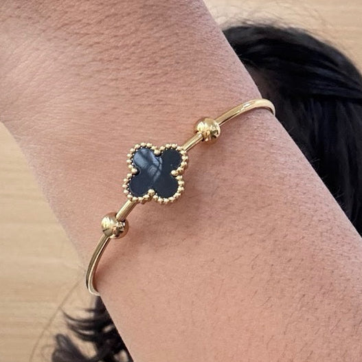 TFC Single Clover Band Gold Plated Bracelet