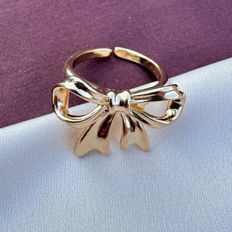 TFC Bow Tie Gold Plated Ring