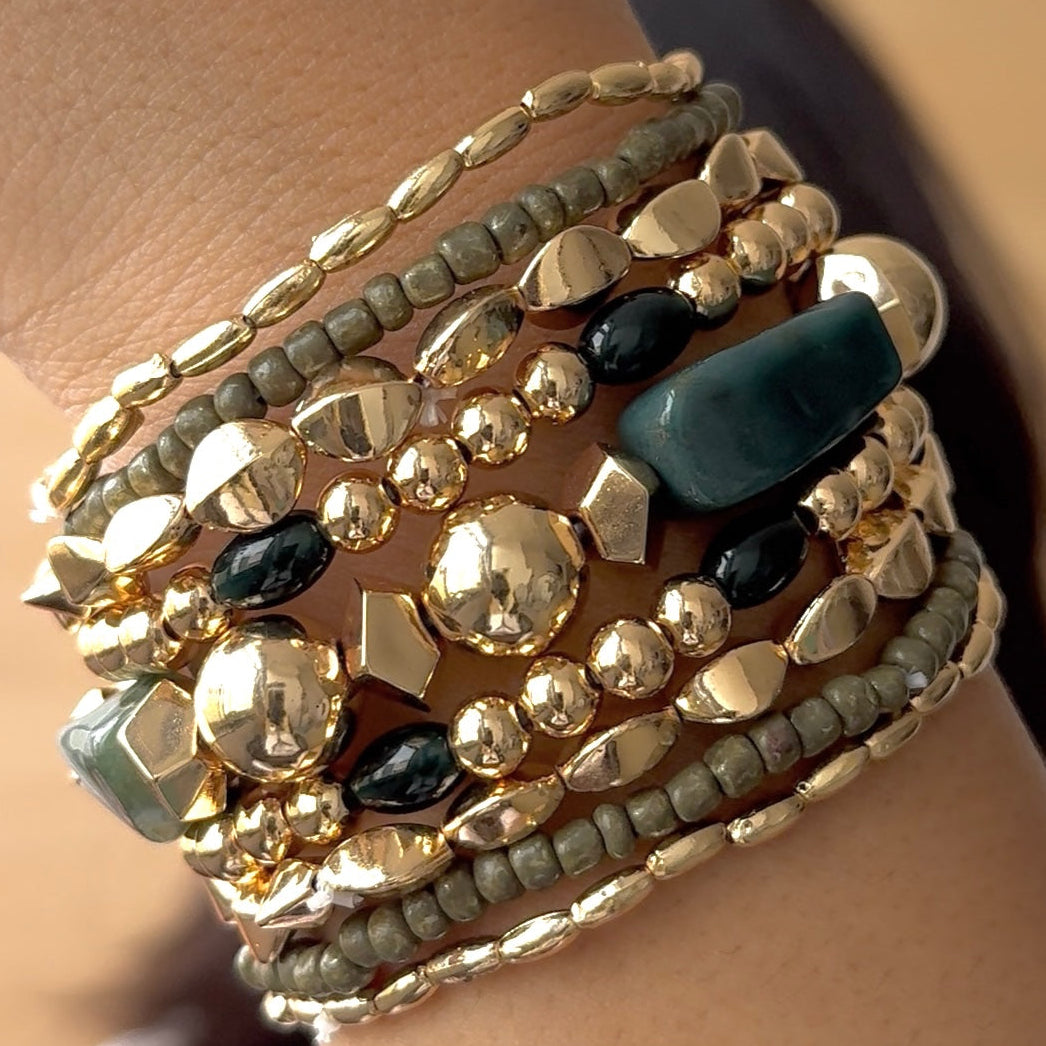 TFC Olive Royale Stack Bracelet Set of 9