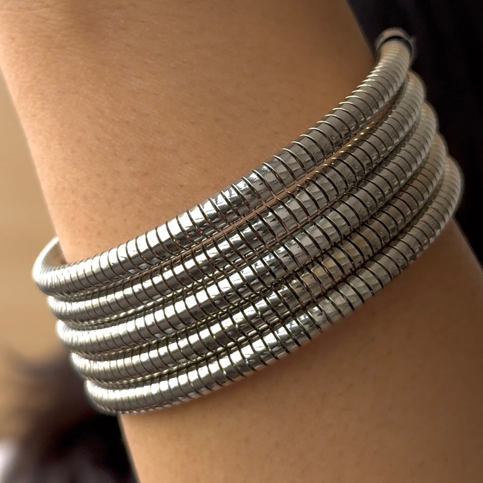 TFC Size 2.6 Spiral Silver Plated Bracelet