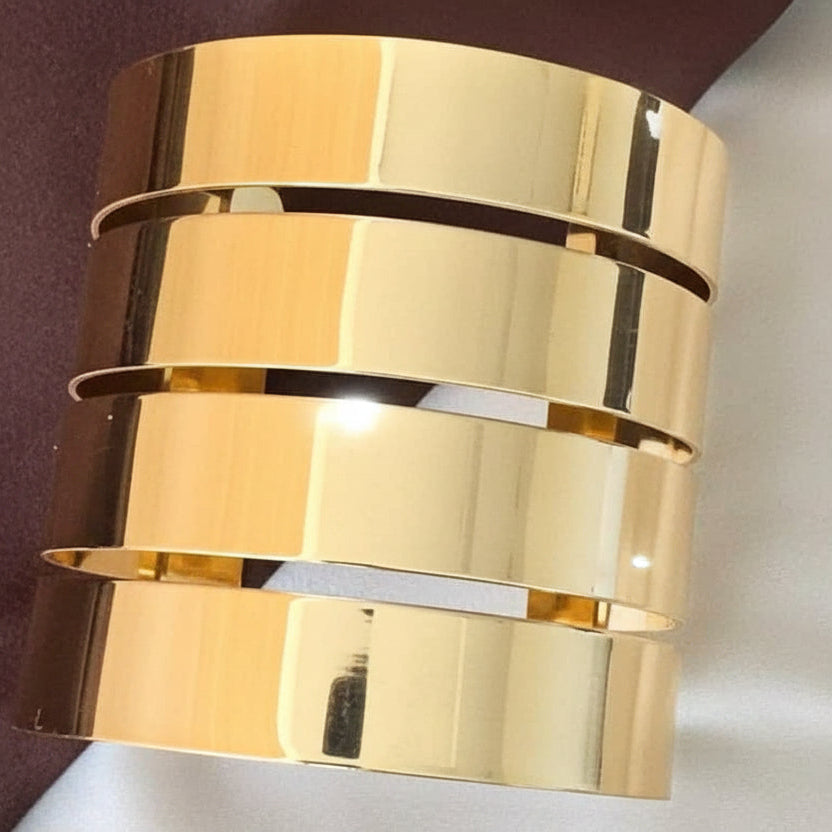 TFC Bold Lines Gold Plated Cuff