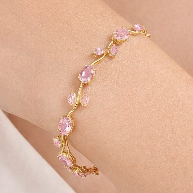 TFC Blush Elegant Tulip Gold Plated Wraparound bracelet
