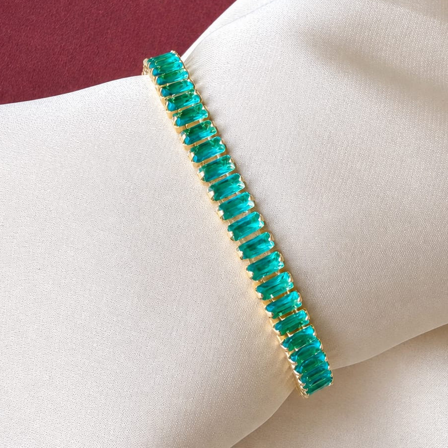 TFC Size 2.2 Gold Plated Blue Tennis Bracelet