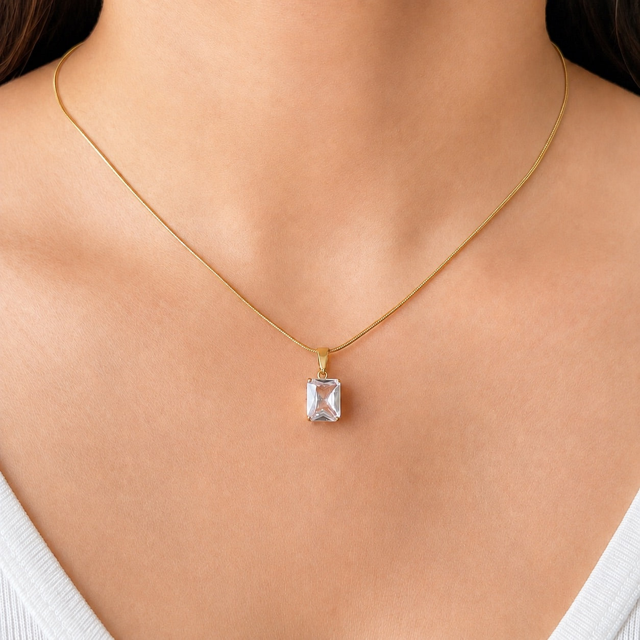TFC Royal Cut Gold Plated Pendant Necklace