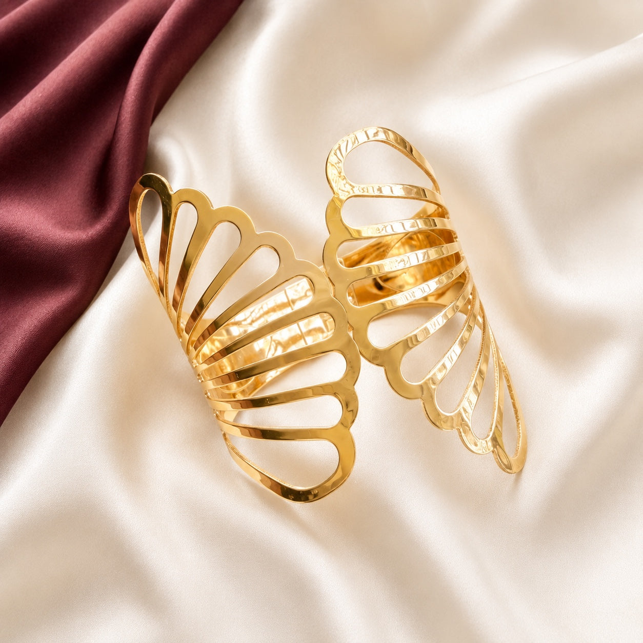 TFC Size 2.6 Designer Wings Gold Plated Bangle