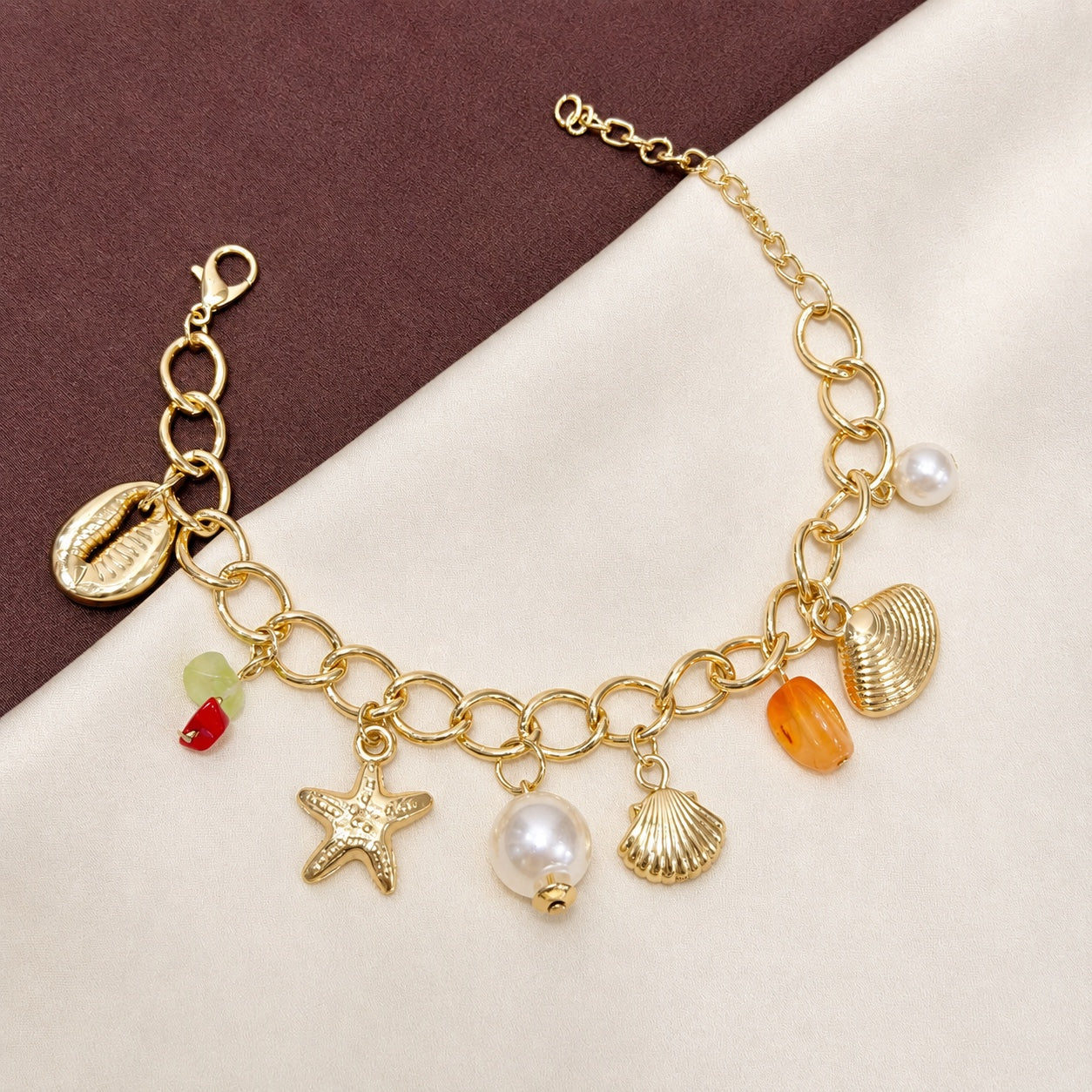 TFC Cherry Shore Gold Plated Chain Bracelet