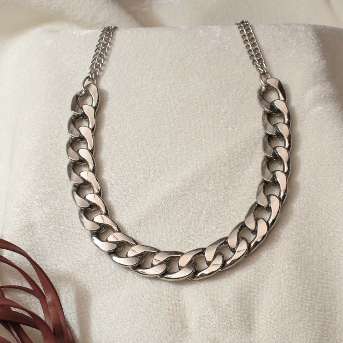 TFC Chunky Thick Chain Silver Plated Necklace