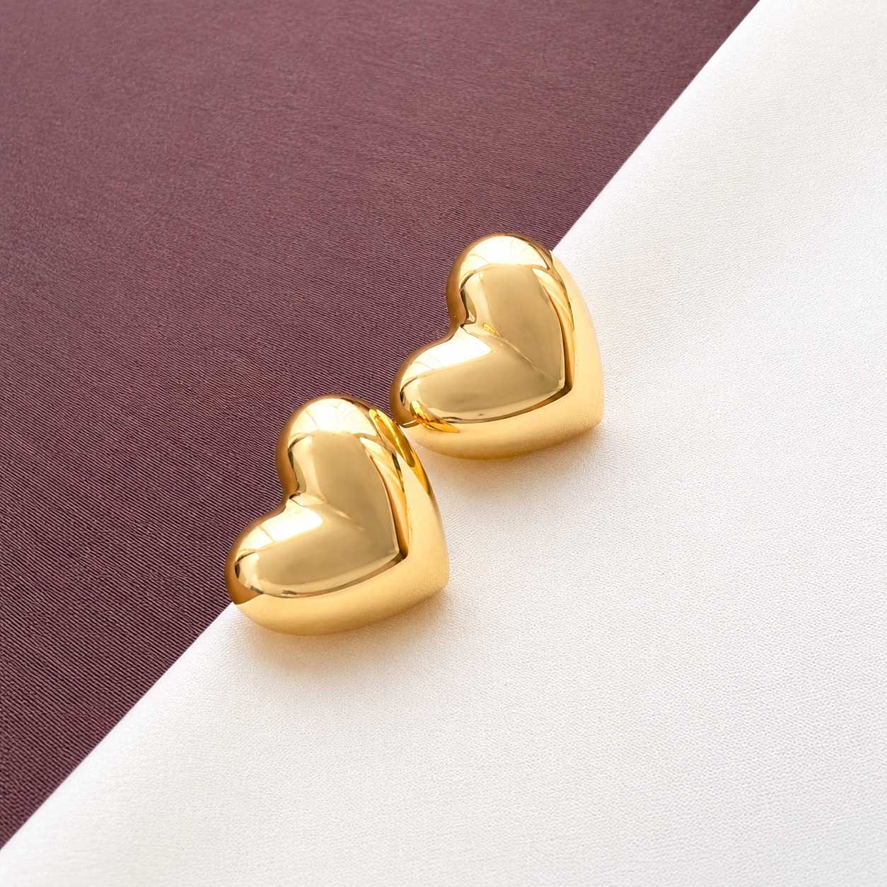 TFC Mini Heart Gold Plated Stud Earrings