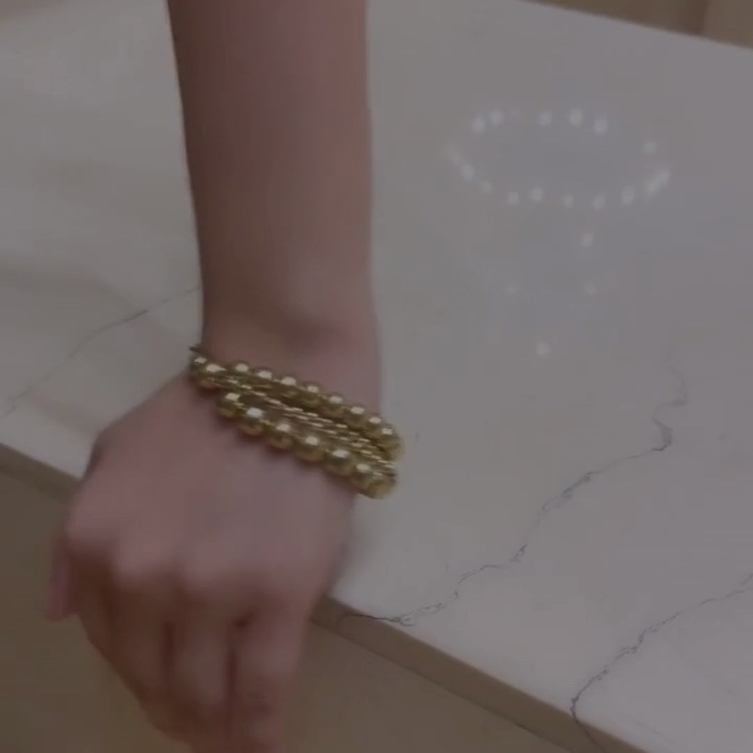 TFC Bold Beads Gold Plated Bracelet Stack