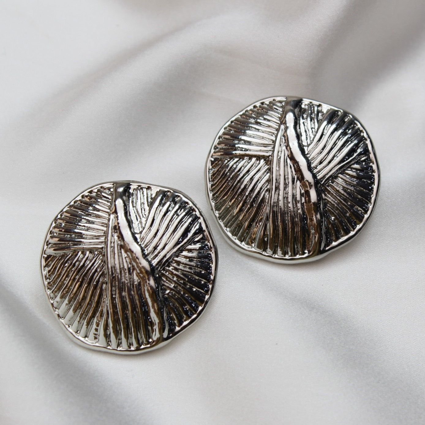 TFC Roundy Round silver Plated Stud Earrings
